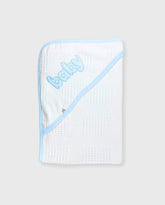 Cobija Con Capota Bordado Baby Blue